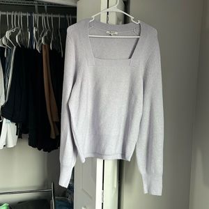 Madewell Ribbed Lavender Square Neck Sweater, NWOT but has hole
